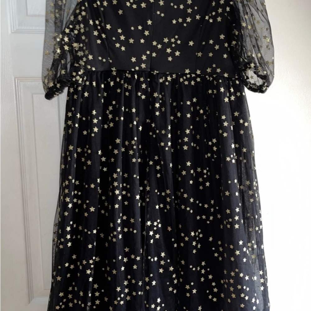 Like New, SHEIN Black with Gold Dress, Size 1XL - Picture 7 of 8